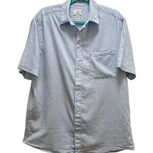 H&M short sleeve light blue men short sleeve shirt size M front pocket